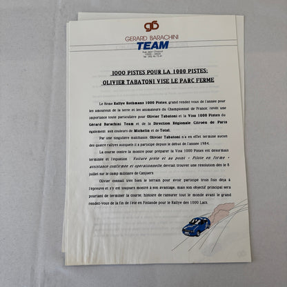 Gerard Barachini Racing Team Rally Rallye Press Kit Photos FRENCH