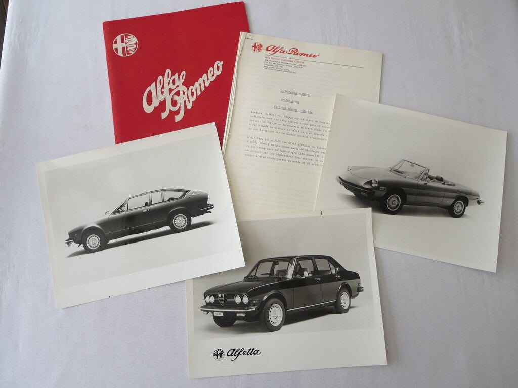 1975 Alfa Romeo Press Kit Alfetta Spider GT French Canadian Brochure