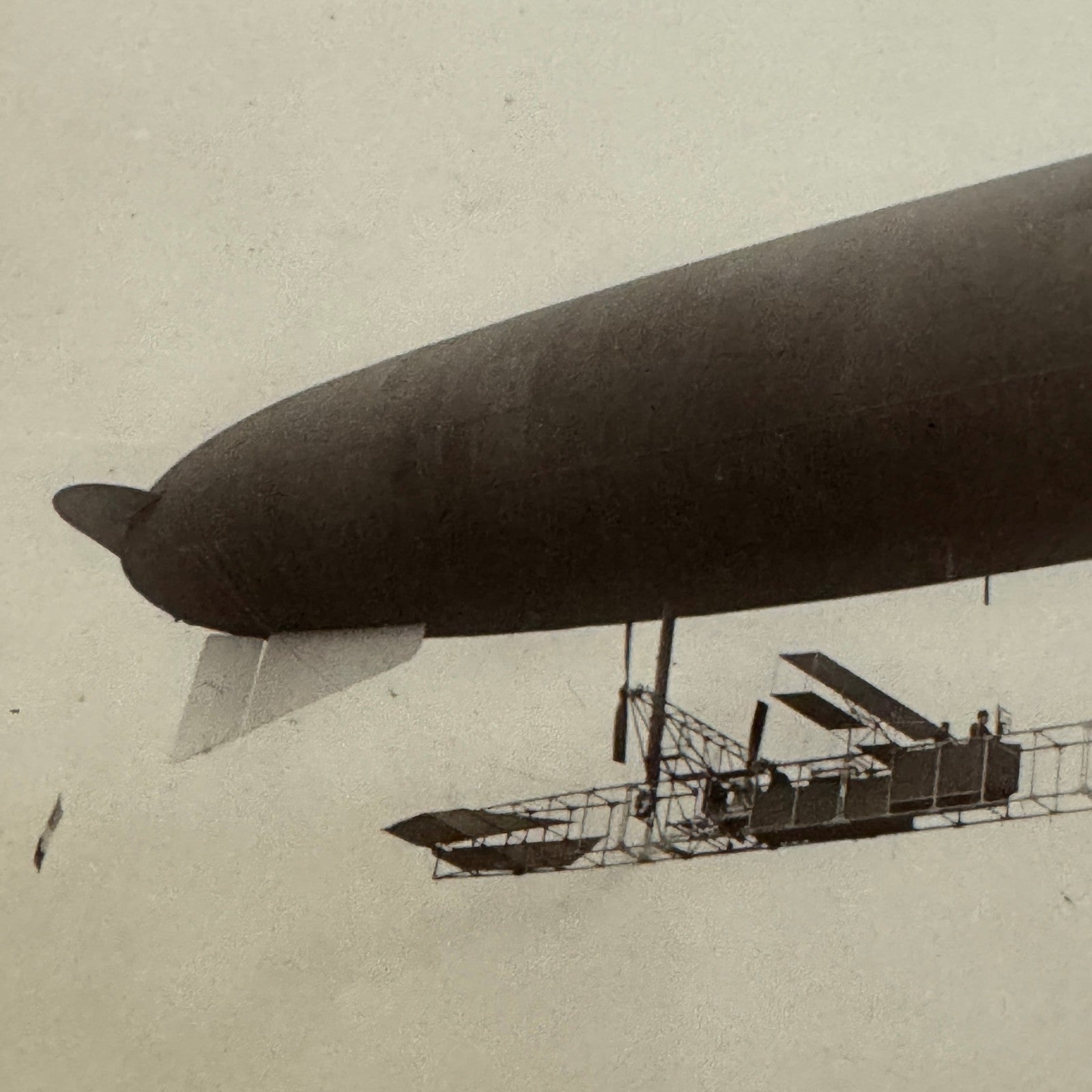 Vintage Zeppelin Airship Dirigible Real Photo Postcard RPPC French Le Temps