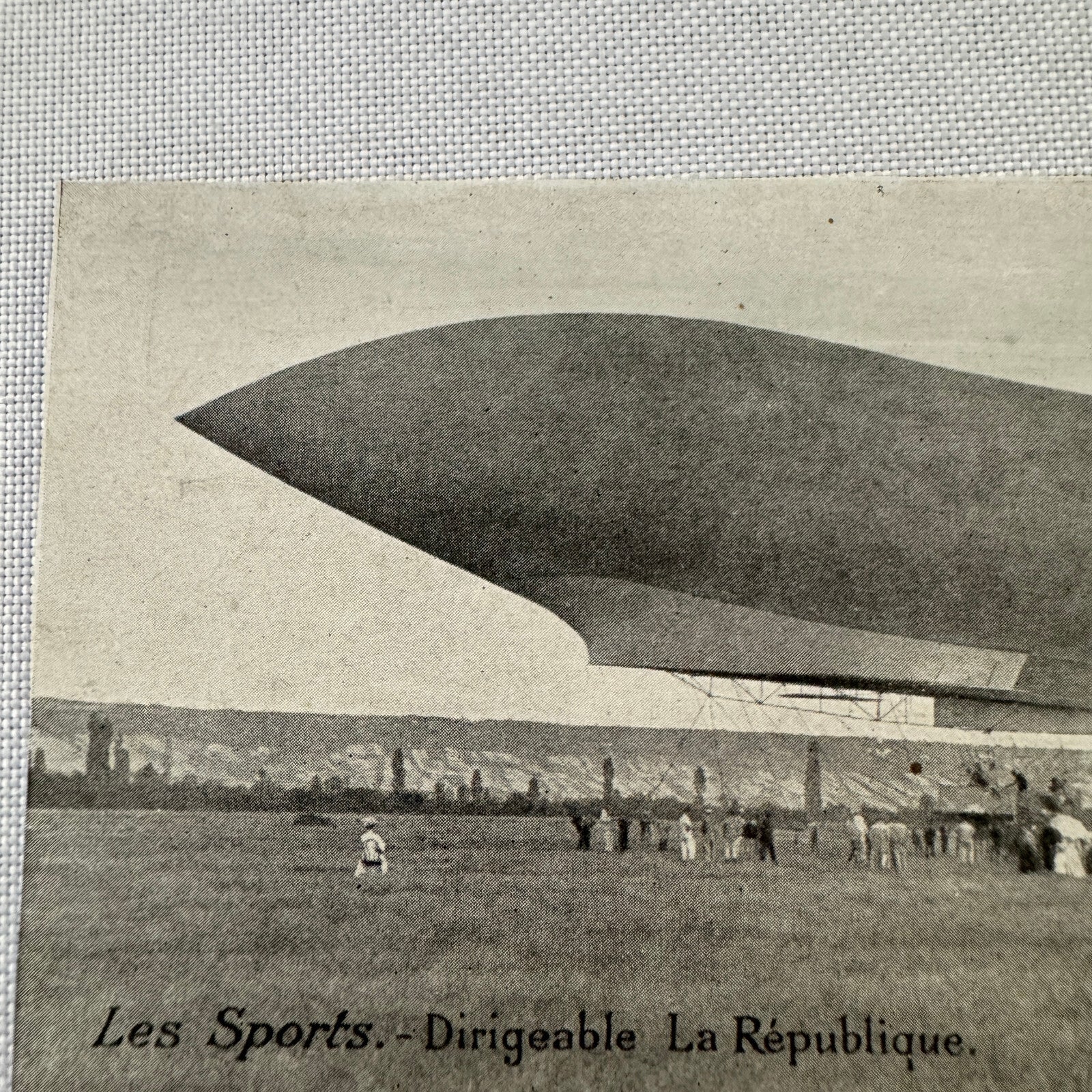 Vintage Zeppelin Airship Dirigible Postcard Post Card French Republique Military