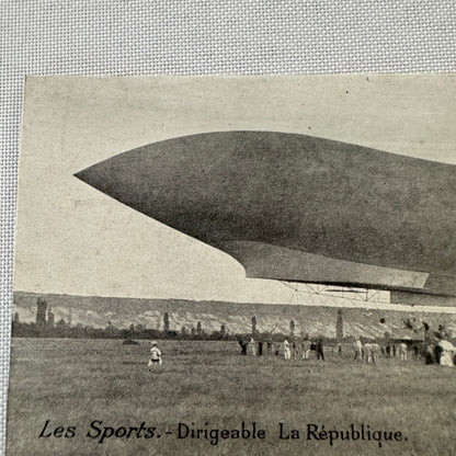 Vintage Zeppelin Airship Dirigible Postcard Post Card French Republique Military