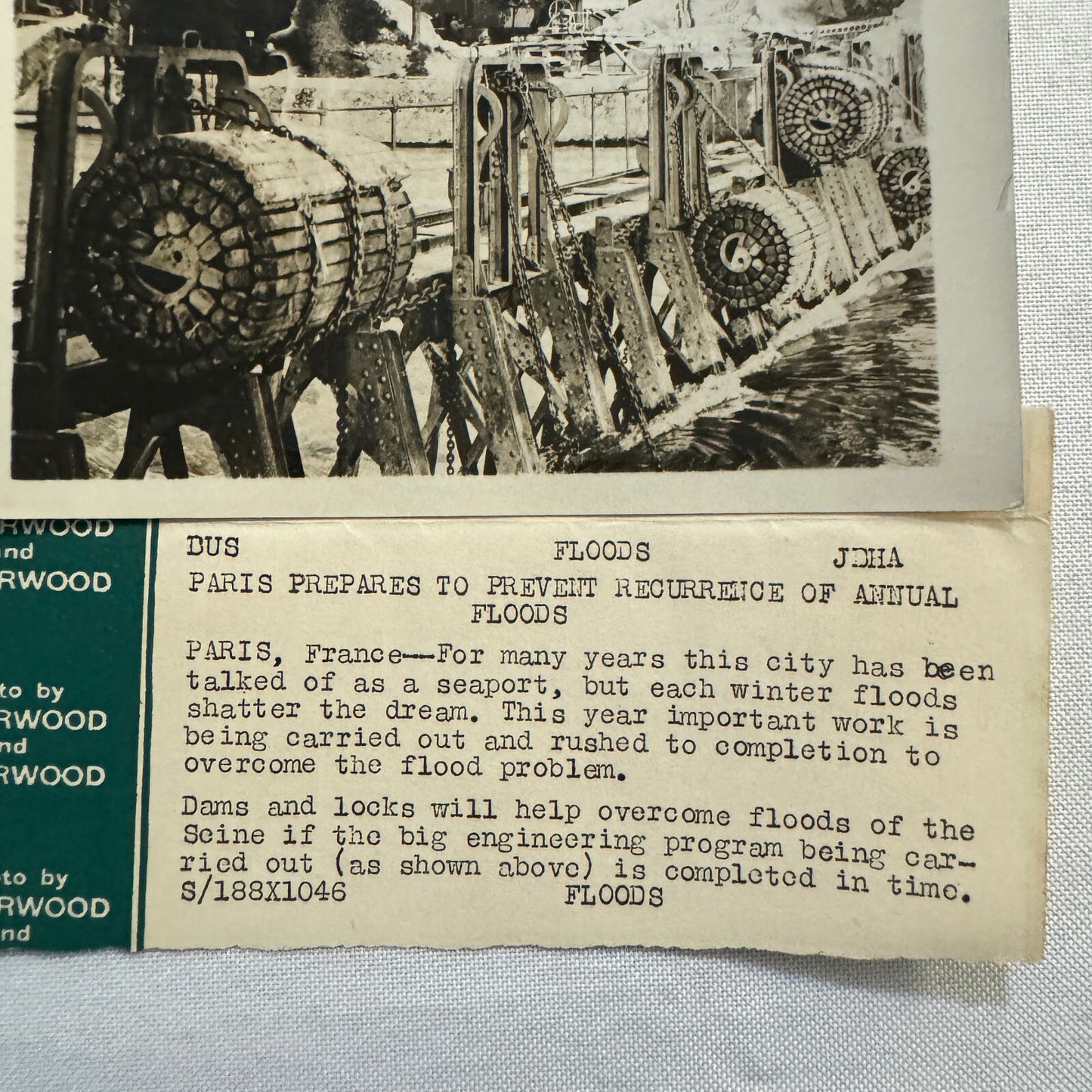 Paris Construction of Dams and Locks to Prevent Floods Press Photo Photograph