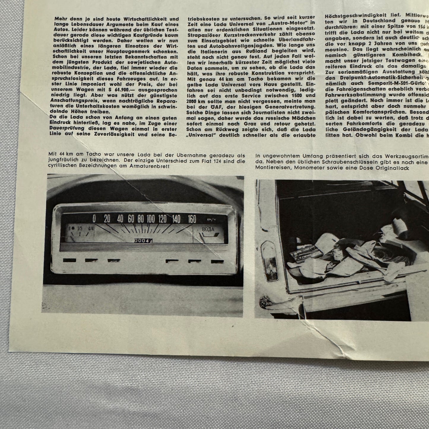 1974 Lada Universal Car Road Test Sales Brochure Catalog German Text Vintage