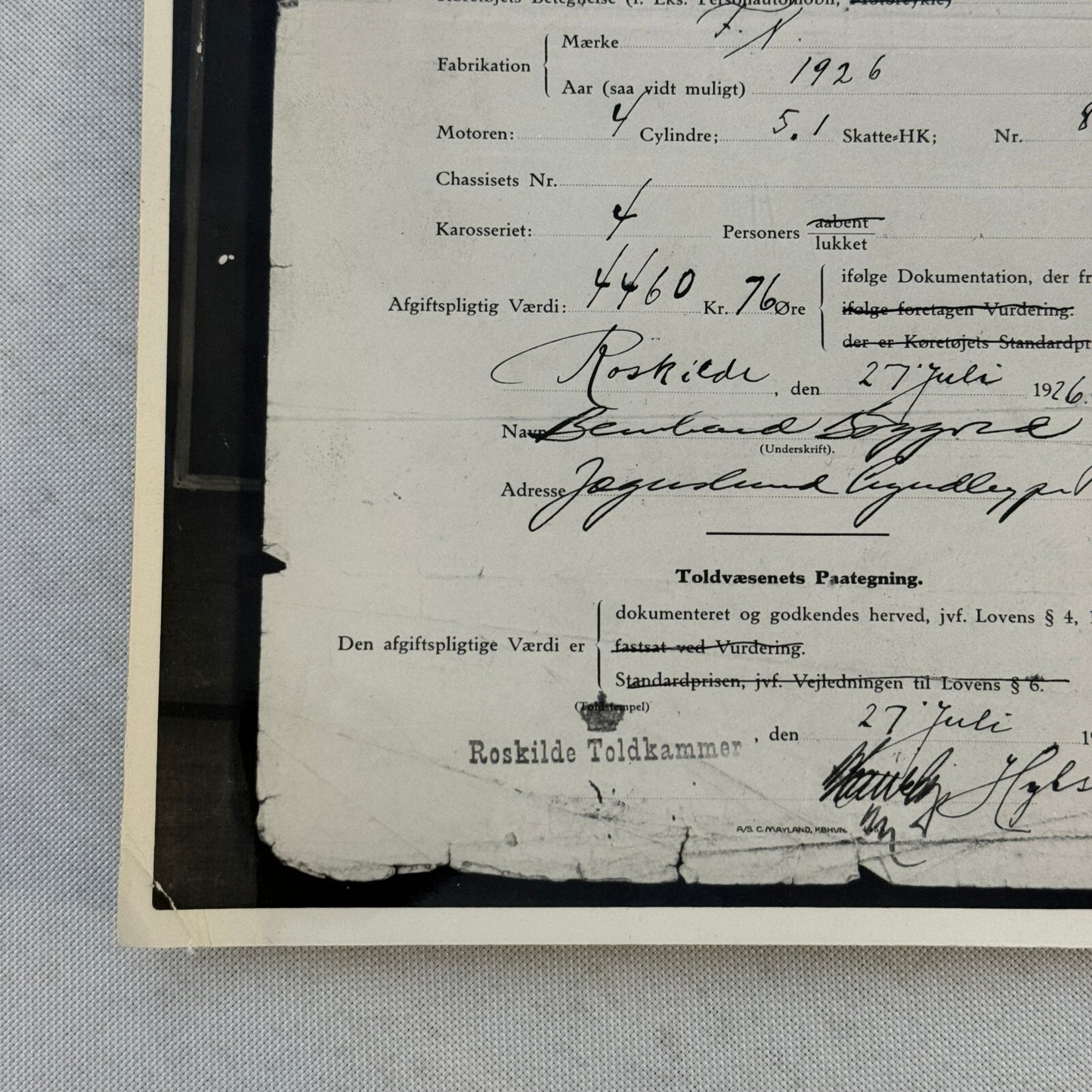 Fabrique Nationale FN Car Automobile Purchase Document Photograph Lot 2x