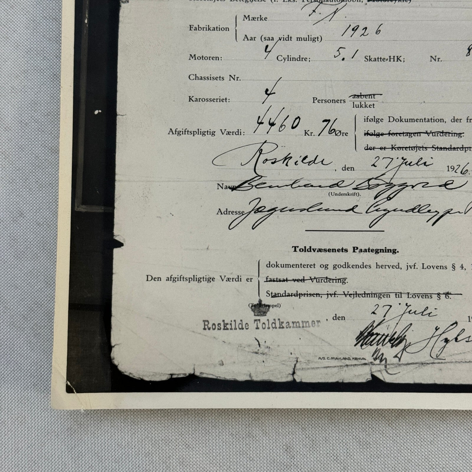 Fabrique Nationale FN Car Automobile Purchase Document Photograph Lot 2x