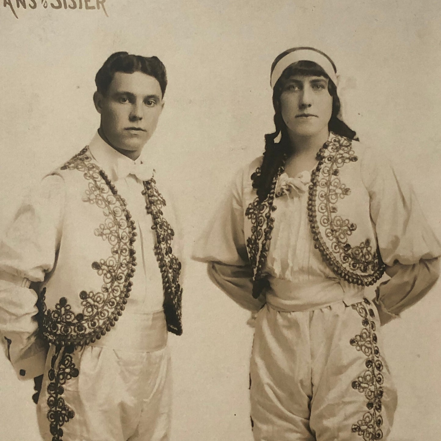 Circus Performer Dancer Acrobat Evans and Sister Photo Photograph Vintage