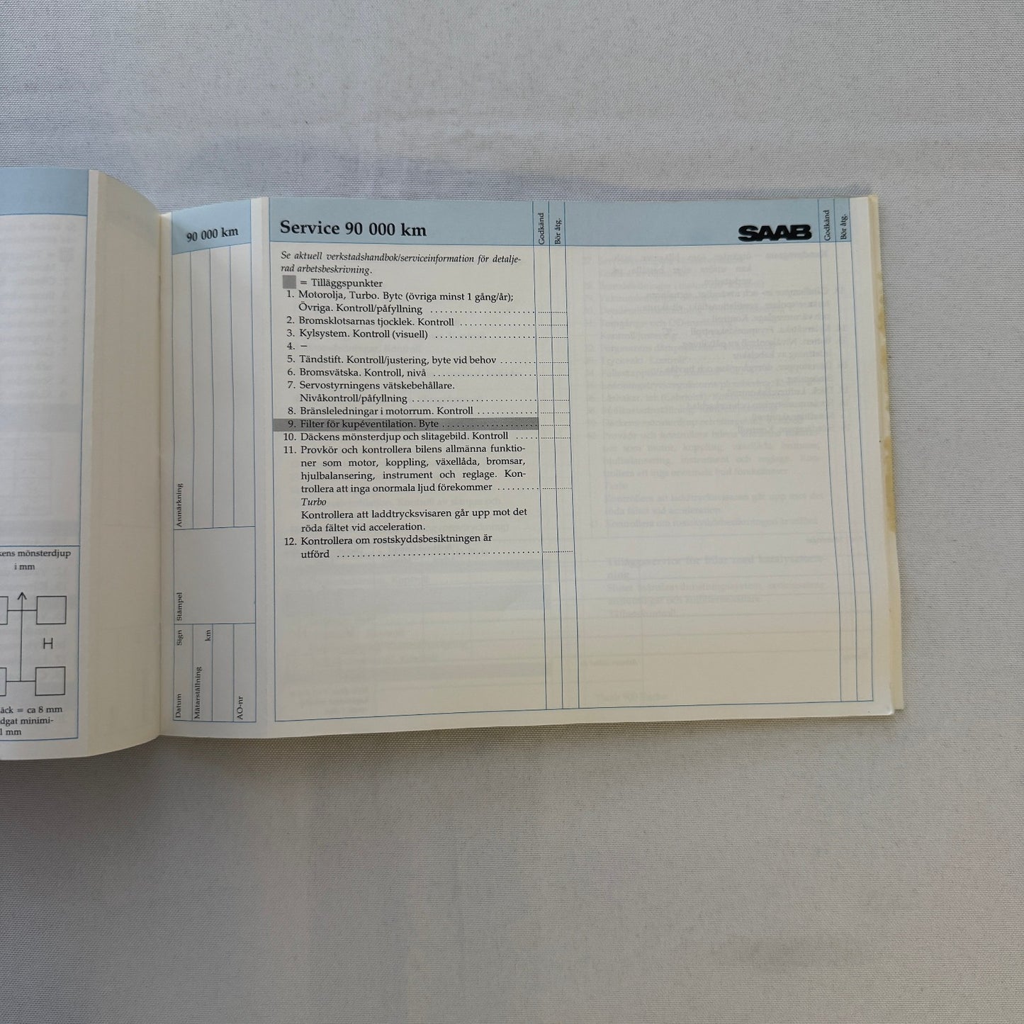 1988 Saab 900 Owners Manual Book Pouch Sedan Convertible Vintage Car SWEDISH