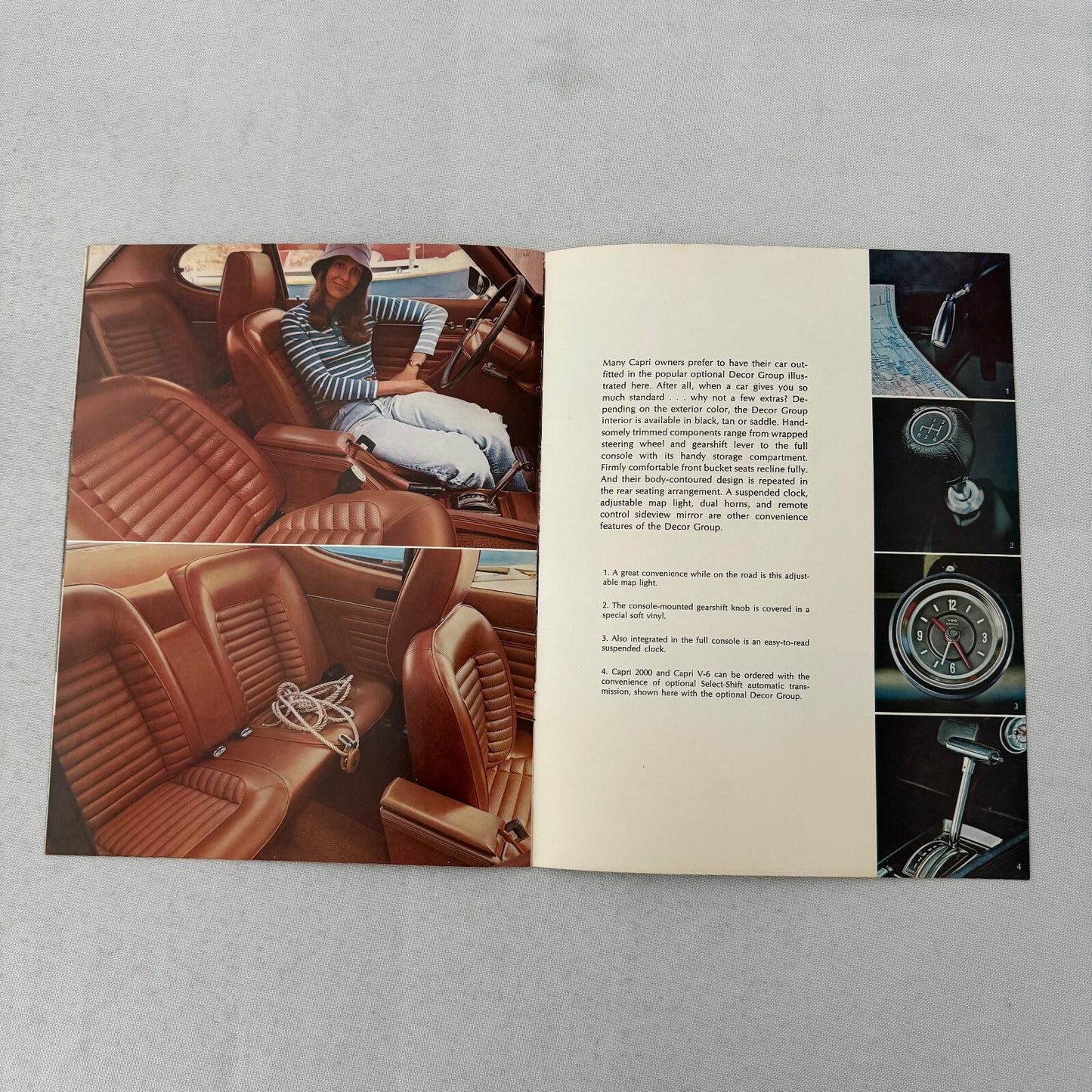 Capri 2000 and Capri V6 Car Sales Brochure Catalog Advertising Mercury Capri