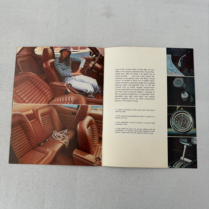 Capri 2000 and Capri V6 Car Sales Brochure Catalog Advertising Mercury Capri