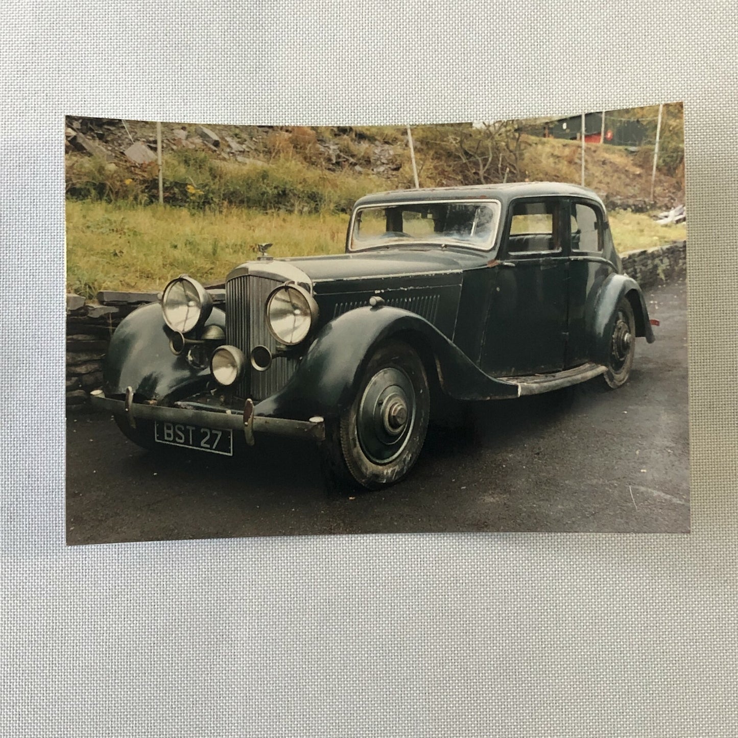 Vintage 1937 Bentley 4 1/4 Litre Park Ward Saloon Car Barn Find Photo Lot of 3
