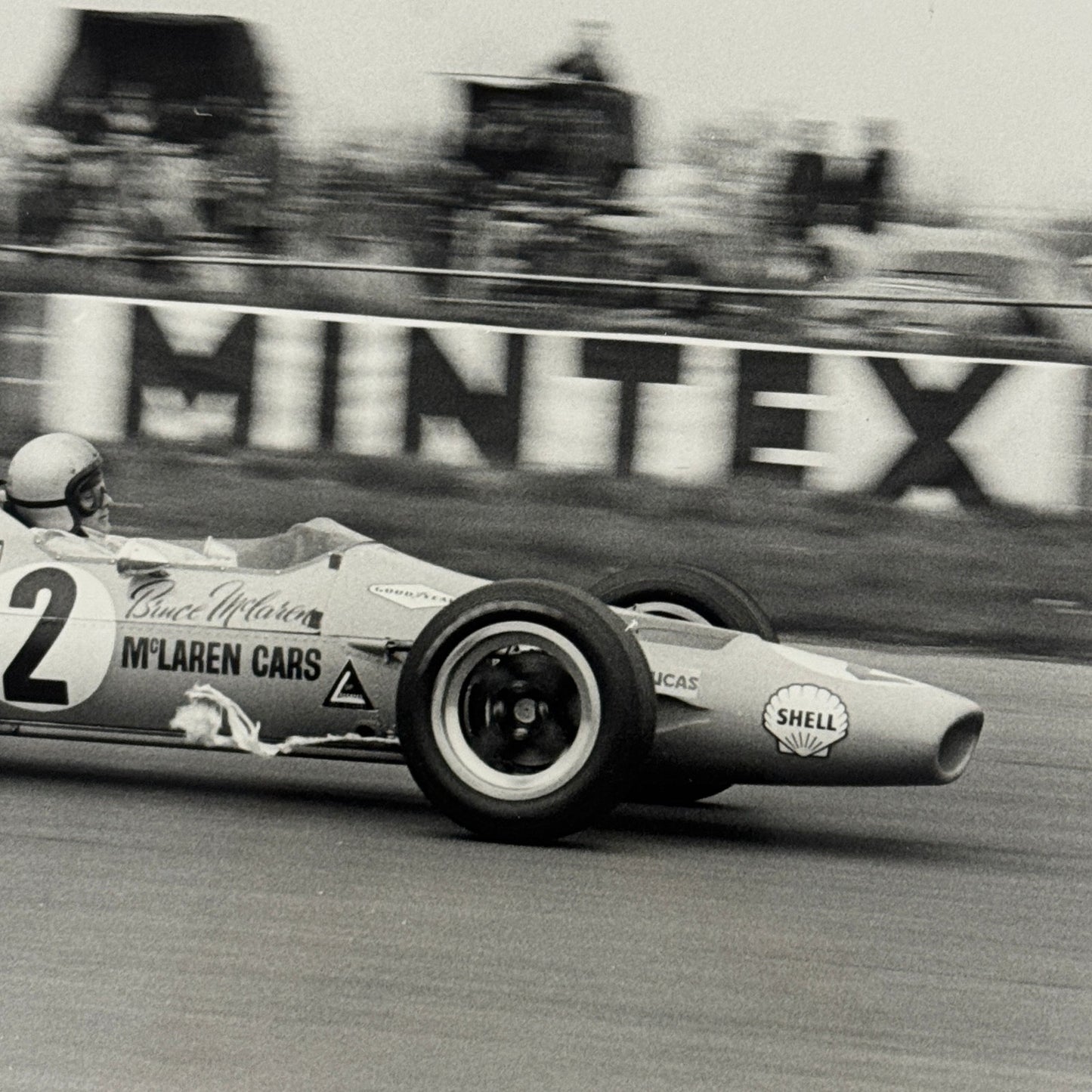 Vintage Racing Photo McLaren 1968 British Grand Prix Bruce McLaren Photograph