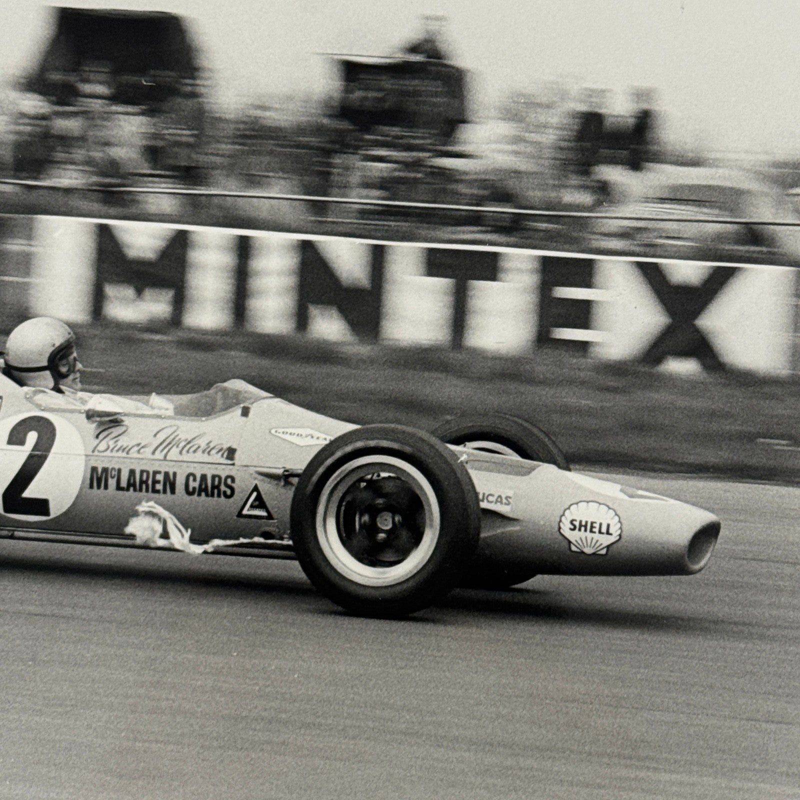 Vintage Racing Photo McLaren 1968 British Grand Prix Bruce McLaren Photograph