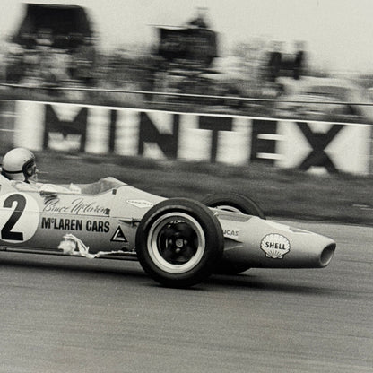 Vintage Racing Photo McLaren 1968 British Grand Prix Bruce McLaren Photograph