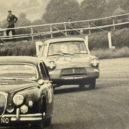 Vintage Racing Photo Photograph Print Ford Jaguar