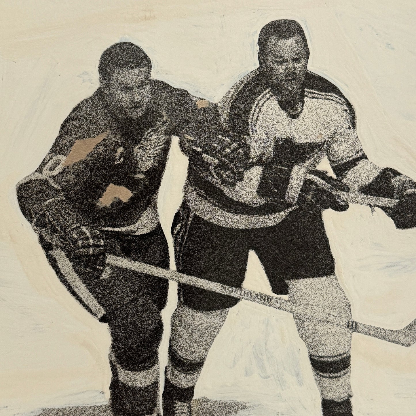 Hockey Player Photo Photograph Vintage Mockup Alex Delvecchio Doug Harvey