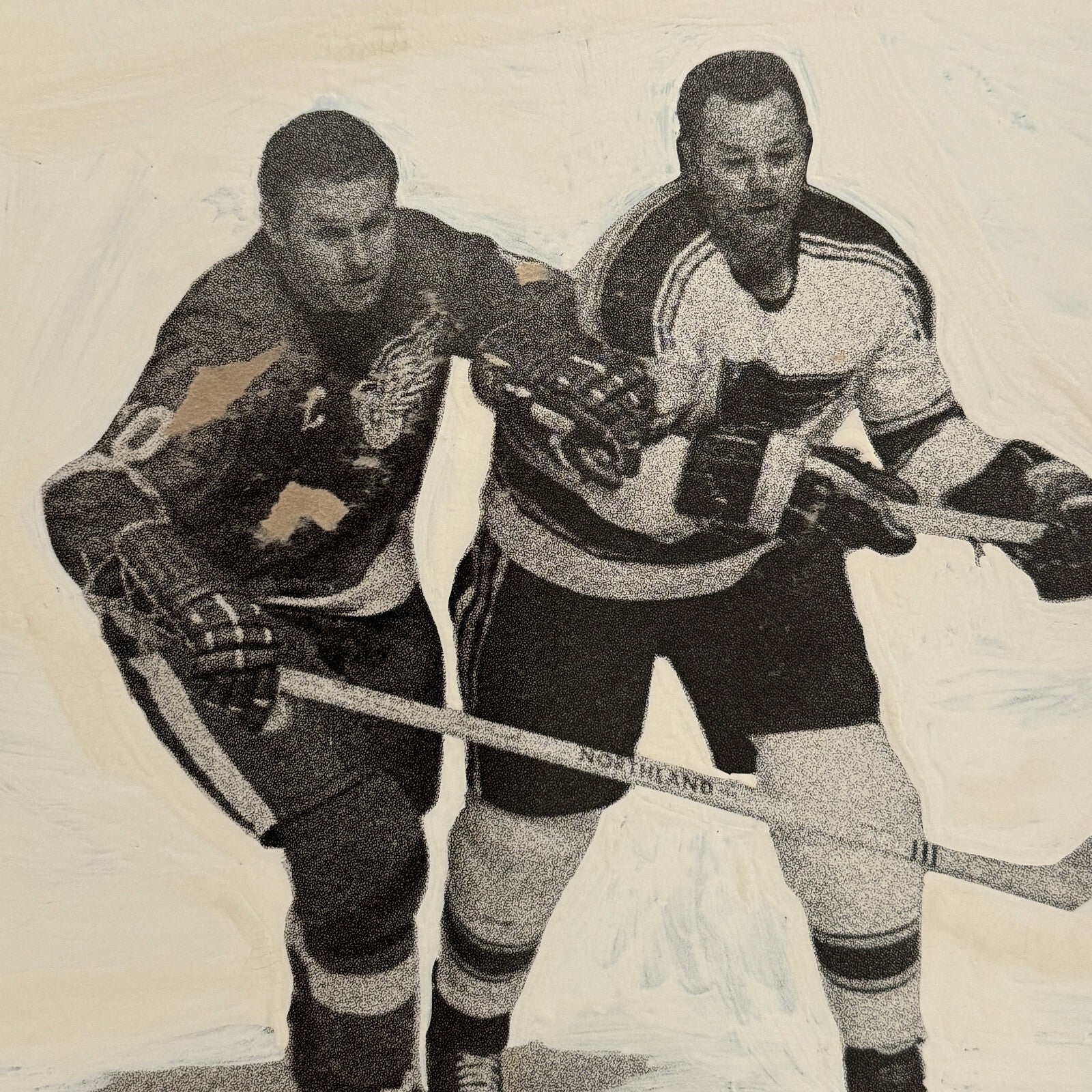 Hockey Player Photo Photograph Vintage Mockup Alex Delvecchio Doug Harvey