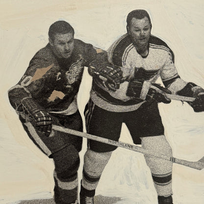 Hockey Player Photo Photograph Vintage Mockup Alex Delvecchio Doug Harvey