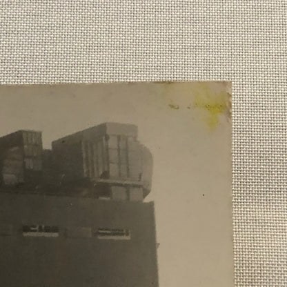 Vintage Street Scene Snapshot Photo Photograph Cars Automobile Building Esso Gas