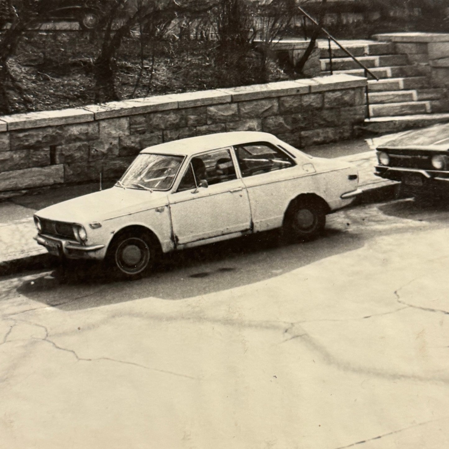 Vintage Street Photograph VW Volkswagen Beetle Montreal Foam Mounted Large Print