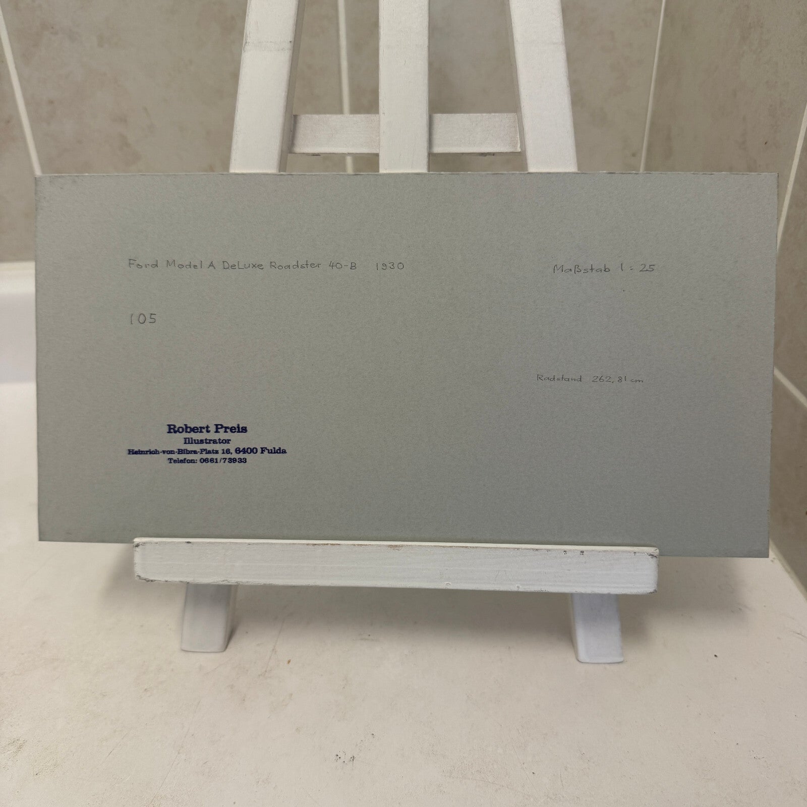 1930 Ford Model A Roadster Car Illustration Art Drawing Hand Drawn Robert Preis