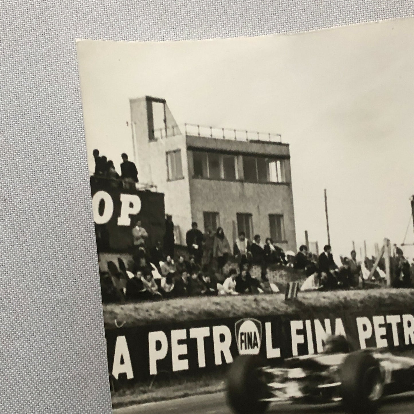 Vintage Racing Car Driver Photo Photograph Print - Car Crossing the Finish 