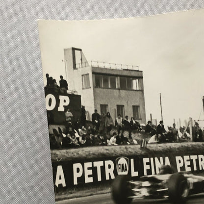 Vintage Racing Car Driver Photo Photograph Print - Car Crossing the Finish 