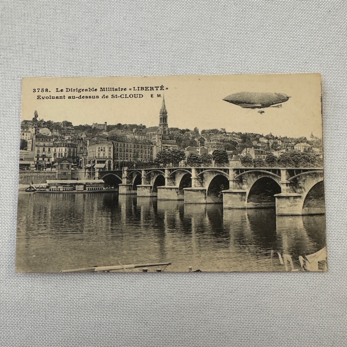 Vintage Military Zeppelin Airship Dirigible Postcard Post Card French Liberte
