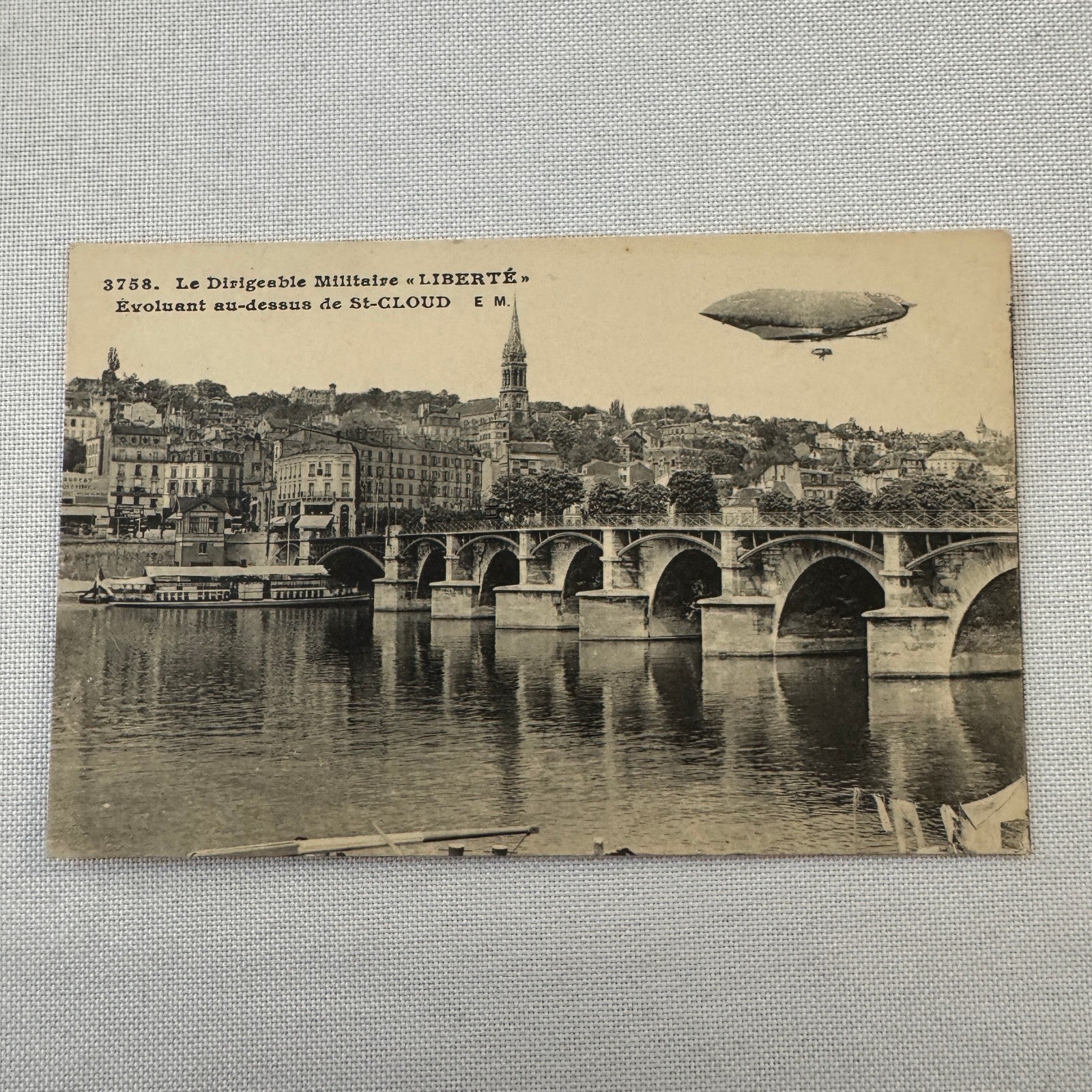 Vintage Military Zeppelin Airship Dirigible Postcard Post Card French Liberte