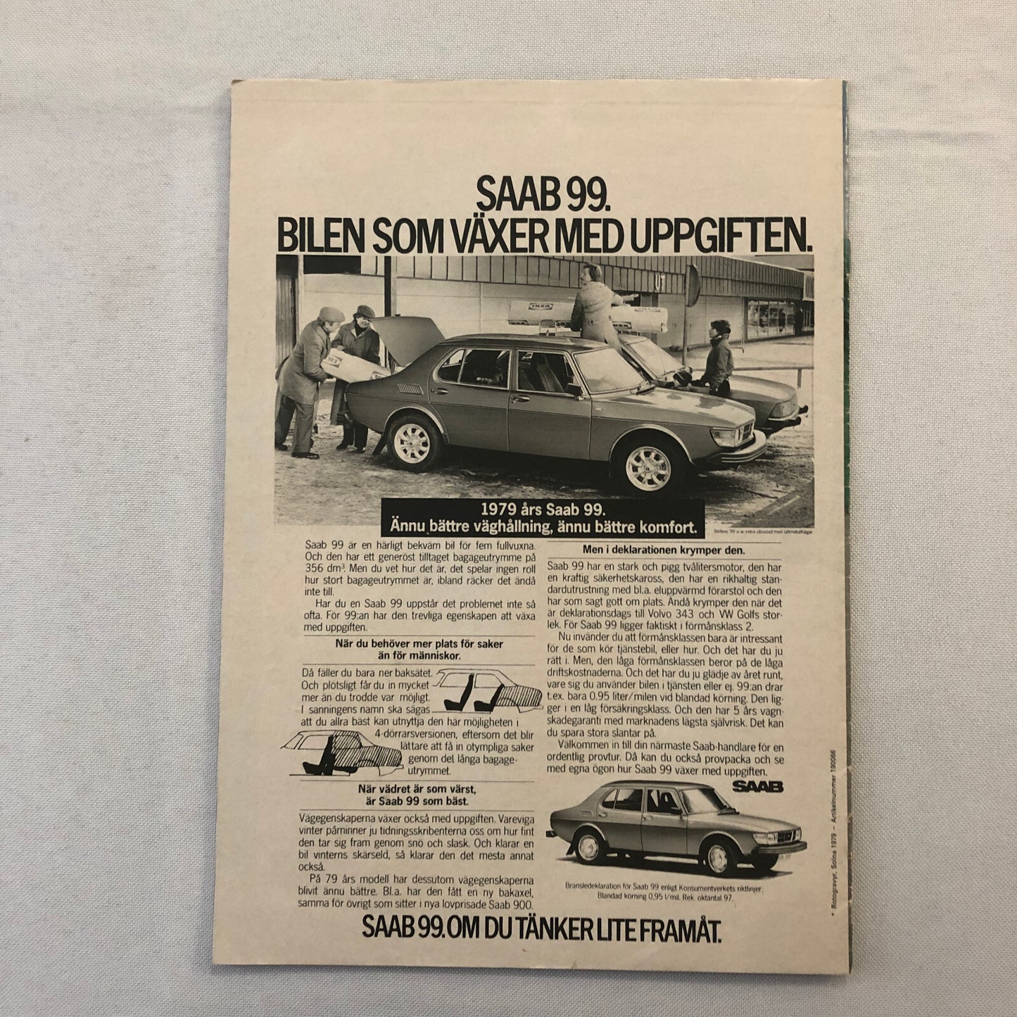 1979 Saab Sales Brochure Magazine 99 900 Turbo Lancia A112 SWEDISH TEXT