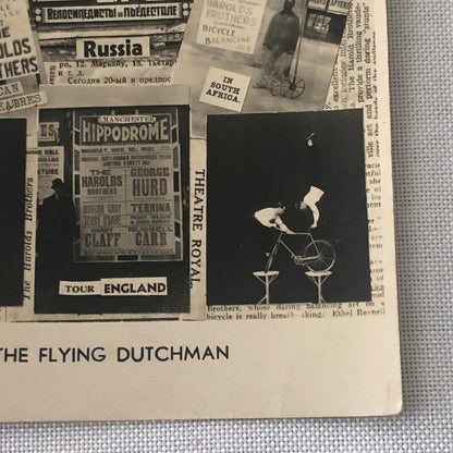 Vintage Circus Balancing Act Bicycle Bike Postcard Post Card Flying Dutchman