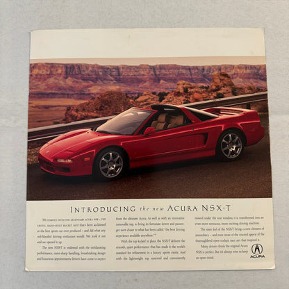 Acura NSX-T Car Sales Sheet Brochure Catalog Advertising Acura NSX T NSXT