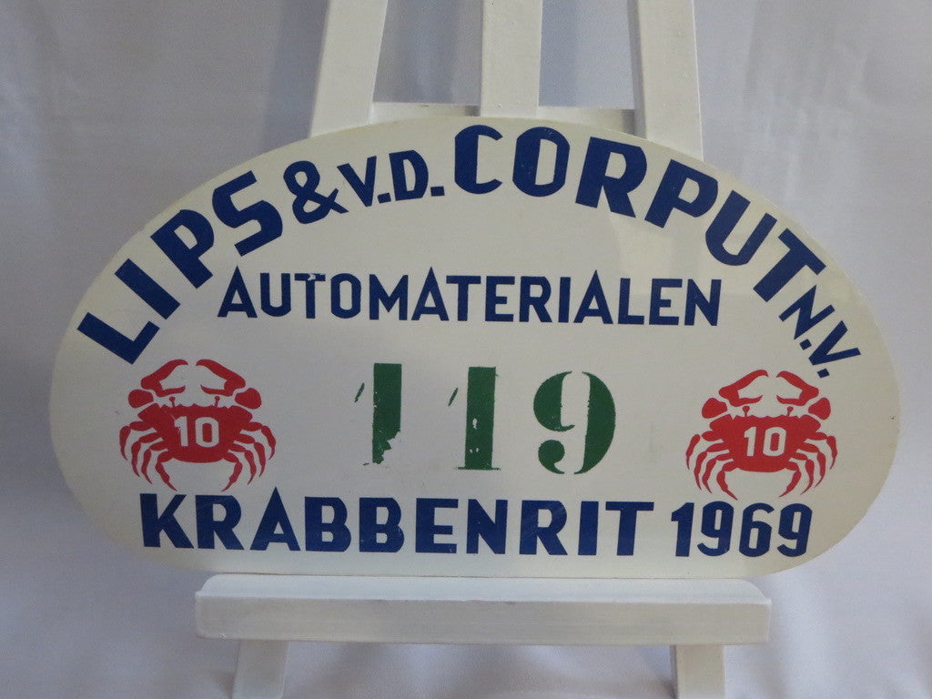 Vintage 1969 Krabbenrit Car Club Rally Plate Plaque Sign Rallye Crab #119