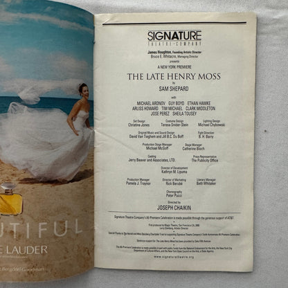 The Late Henry Moss Cast Signed Playbill Autographed Ethan Hawke Guy Boyd 2001