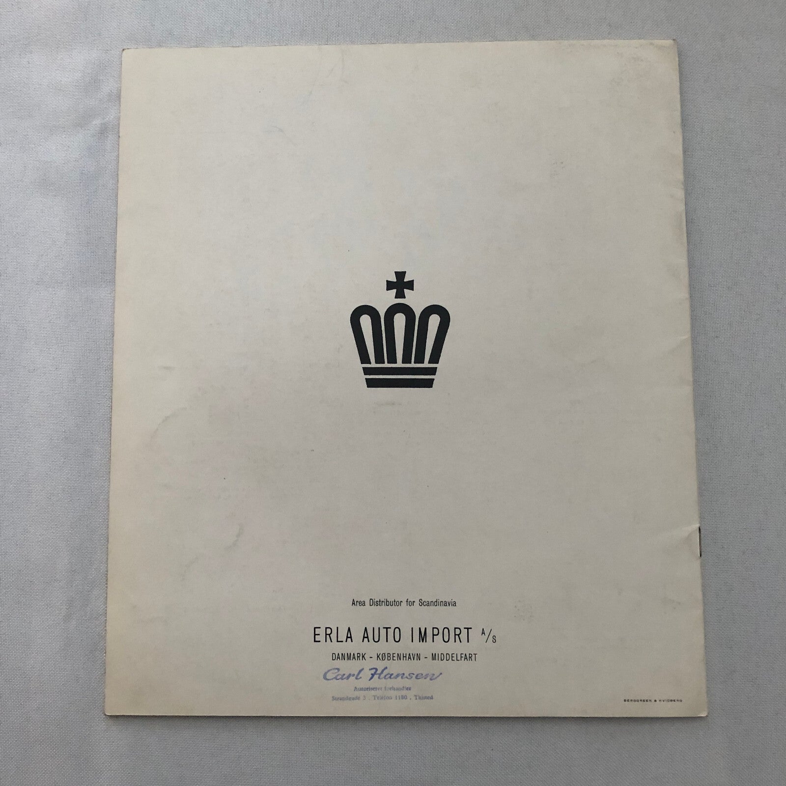 Vintage Toyota Crown Deluxe Car Sales Brochure Catalog DANISH TEXT