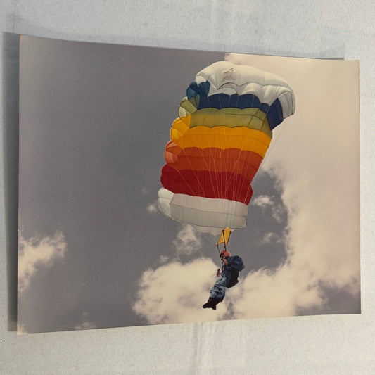 Vintage Skydiving Parachute Photo Large Format Aviation Photograph 1970s-80s
