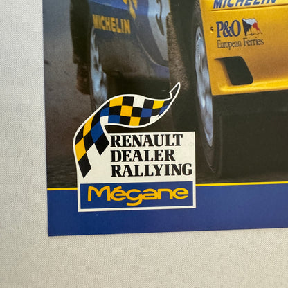 Renault Megane 1997 Pirelli International Rally Racing Poster Rallye