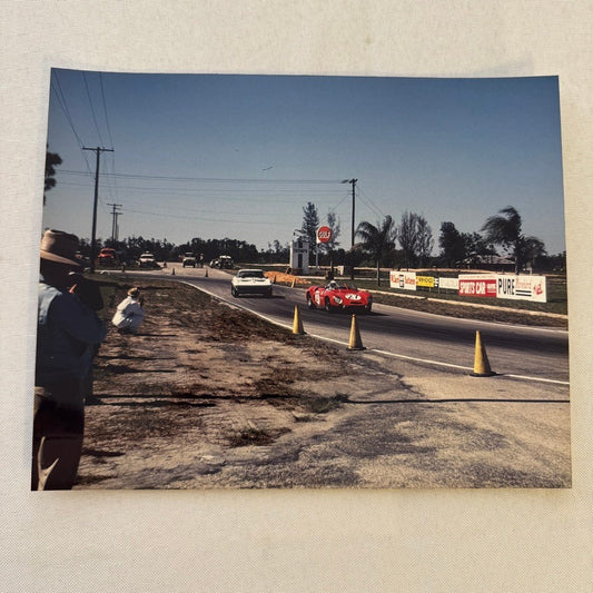 Ferrari and Corvette Car Racing Photo Photograph Vintage Image Modern Print