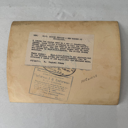 Press Photo Photograph George Eyston Land Speed Record Racing Car Brooklands