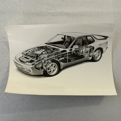 Porsche 944 Car Cutaway Illustration Factory Press Photo Photograph Werkfoto