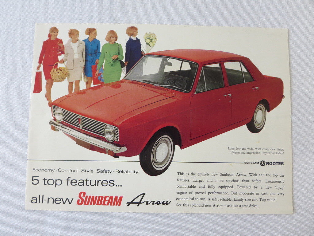 1960s Sunbeam Arrow Sales Brochure Advertising Rootes 