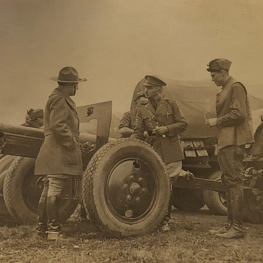Press Photo Photograph Army First Motorized Artillery Ford Truck Military 1933