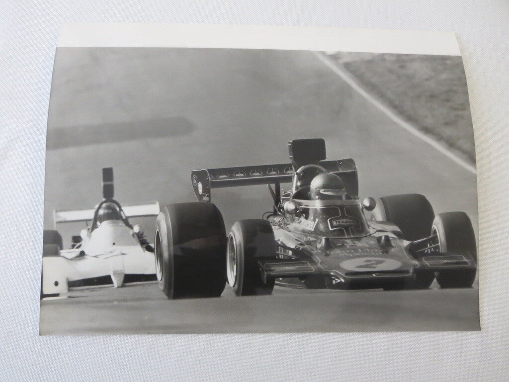Vintage 1973 US Grand Prix Racing Photograph Photo - Ronnie Peterson James Hunt 
