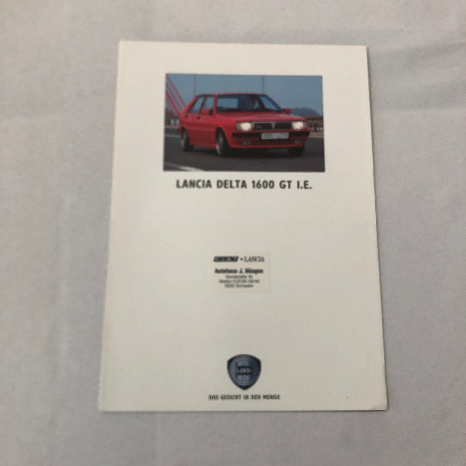 Lancia Delta 1600 GT I.E. Car Sales Brochure Catalog GERMAN TEXT European