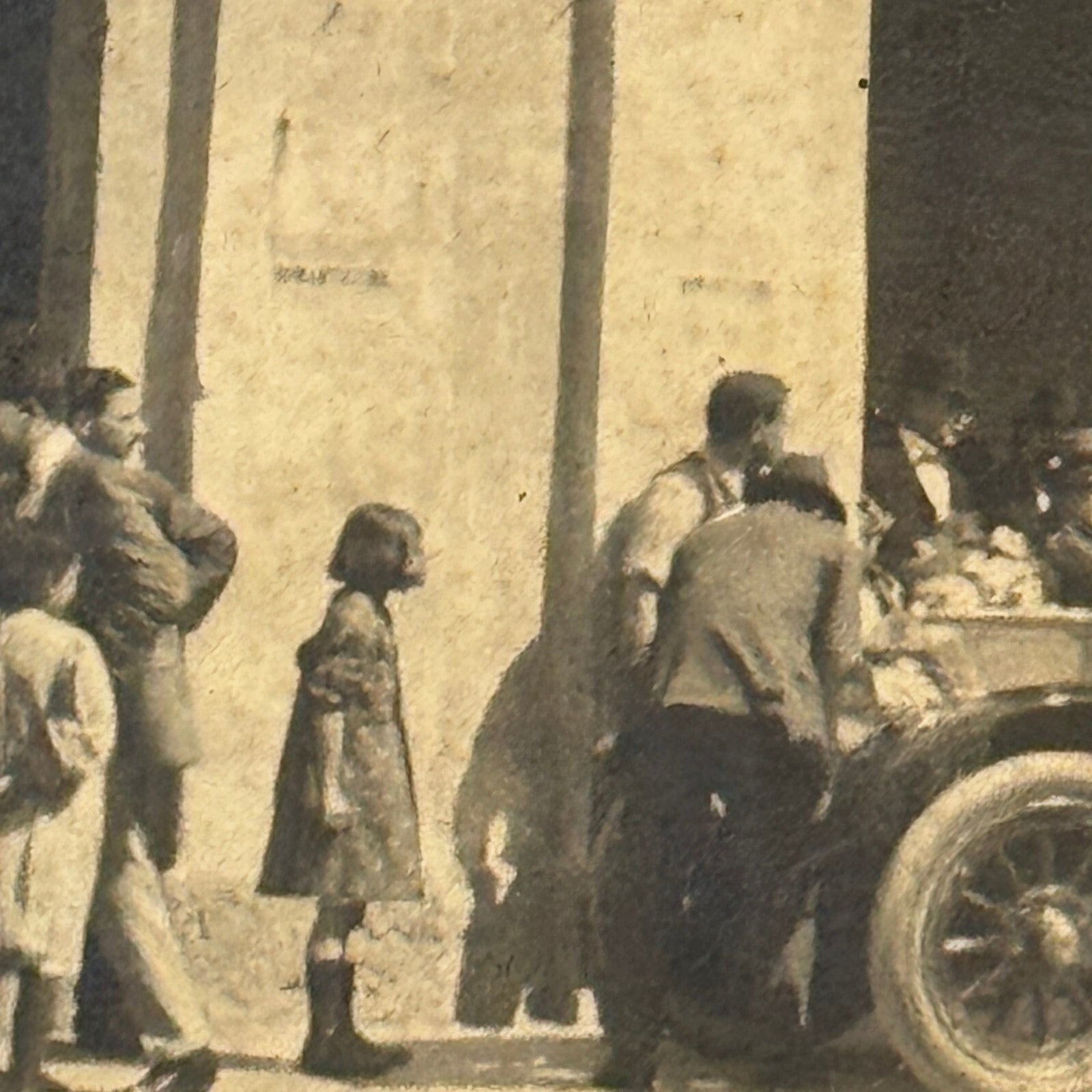 Vintage Photograph Photo People with Early Automobile Car