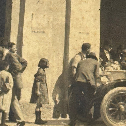 Vintage Photograph Photo People with Early Automobile Car