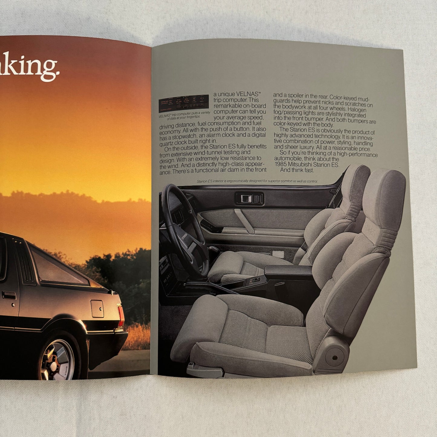 1985 Mitsubishi Starion Sports Car Sales Brochure Catalog Advertising