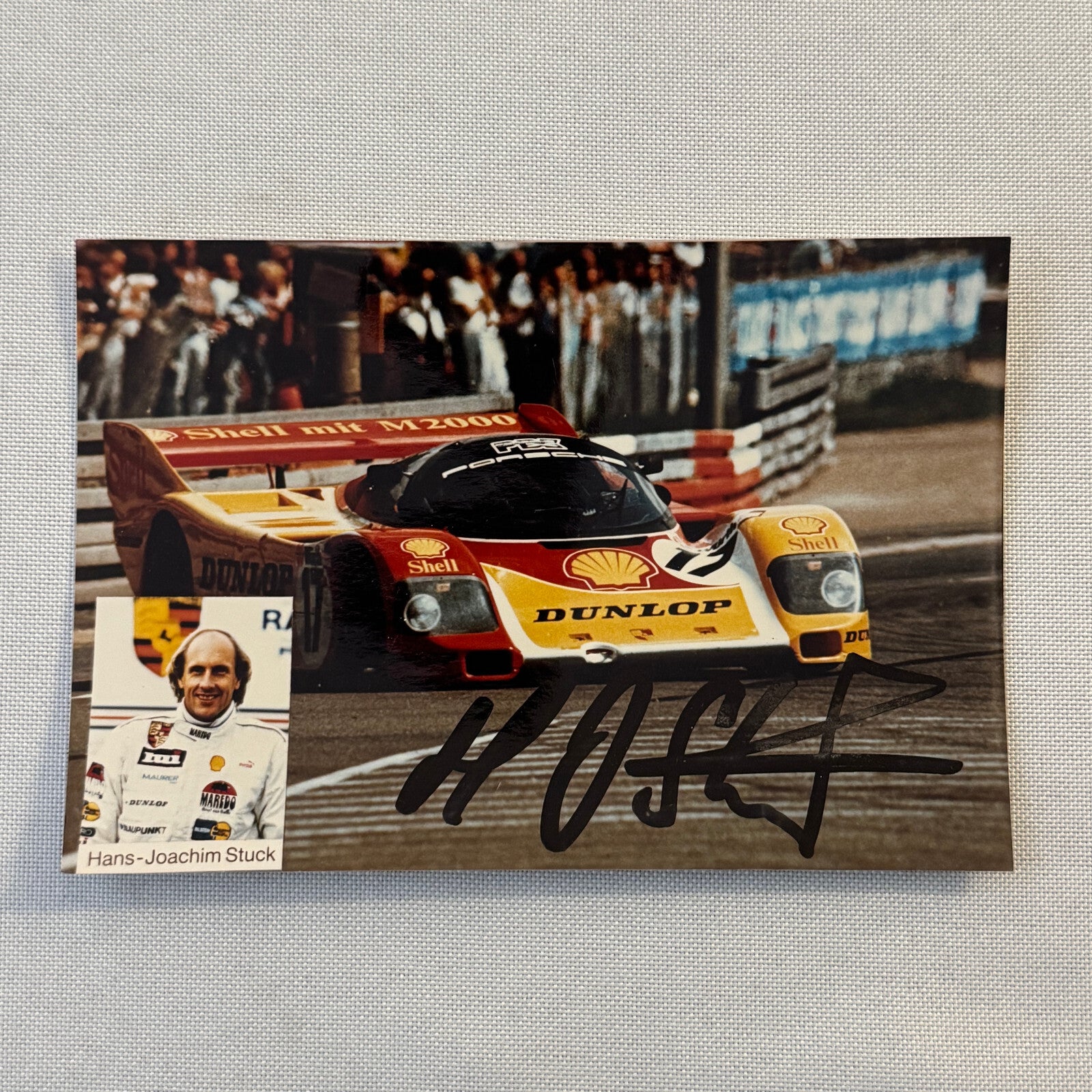 Porsche Racing Driver Hans Joachim Stuck Signed Autograph Photo Photograph 1987