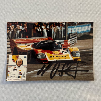 Porsche Racing Driver Hans Joachim Stuck Signed Autograph Photo Photograph 1987