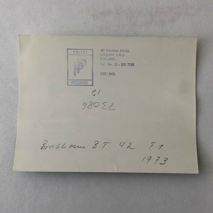 Vintage 1973 Brabham Racing BT 42 F1 Car Photo Photograph 