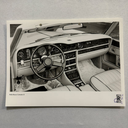 Rolls Royce Corniche II Interior Car Factory Press Photo Photograph